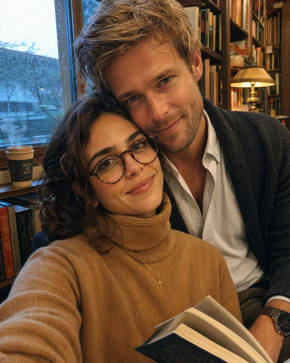 Casal em um momento de cumplicidade na natureza